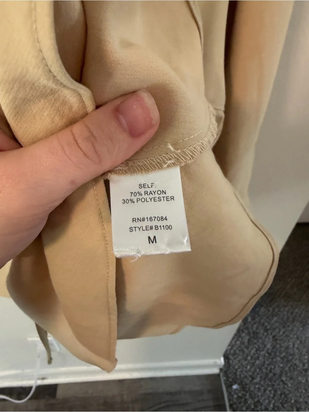 Tuckernuck Pomander Place Tan Ashlan Peplum Blouse M - Picture 5 of 7